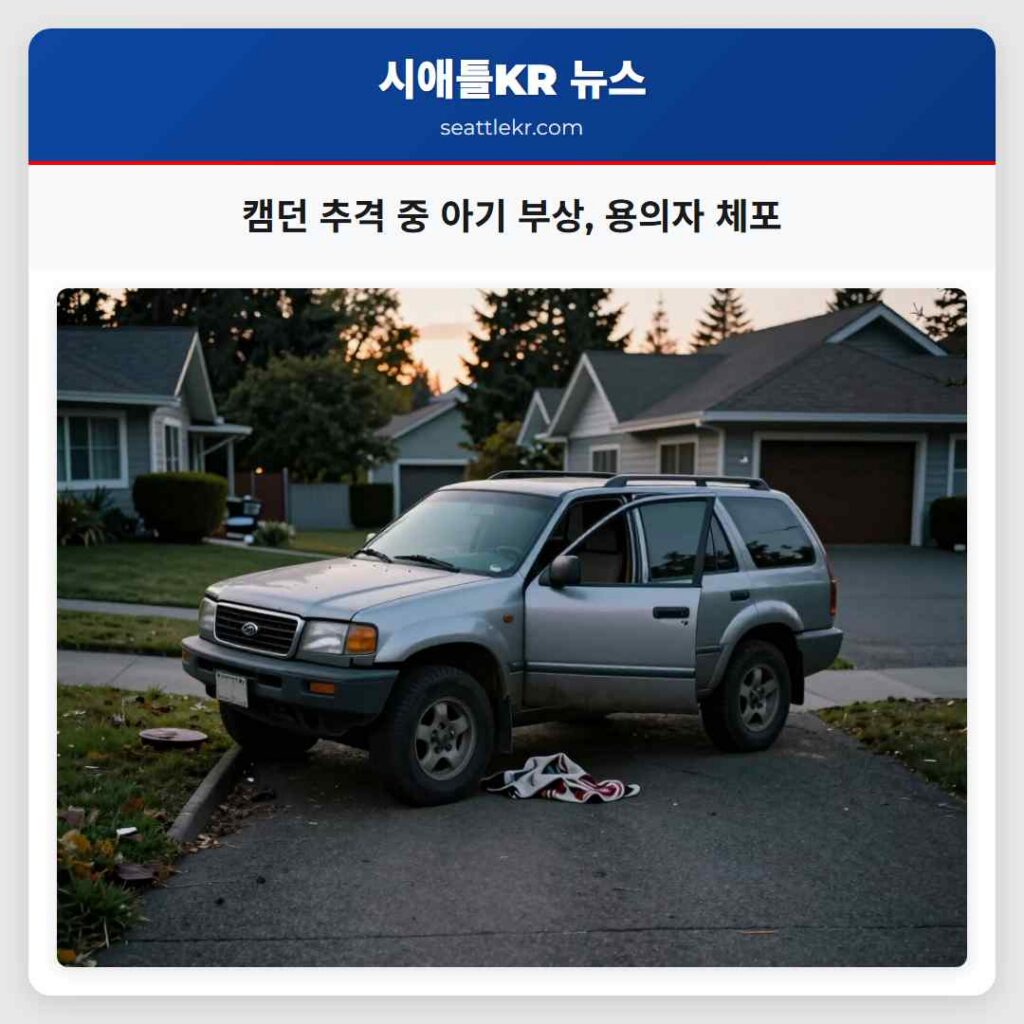 캠던 추격 중 아기 부상, 용의자 체포