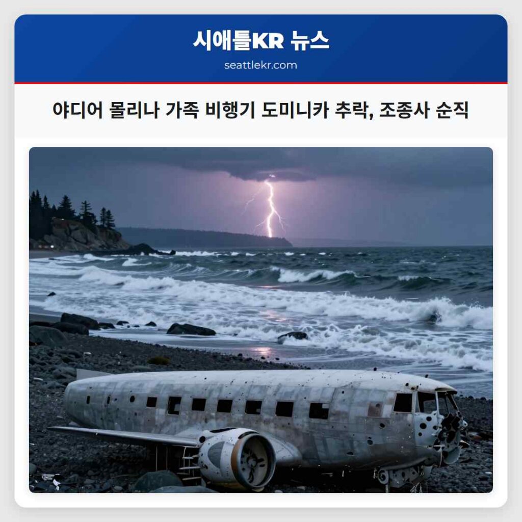 야디어 몰리나 가족 비행기 도미니카 추락, 조종사 순직