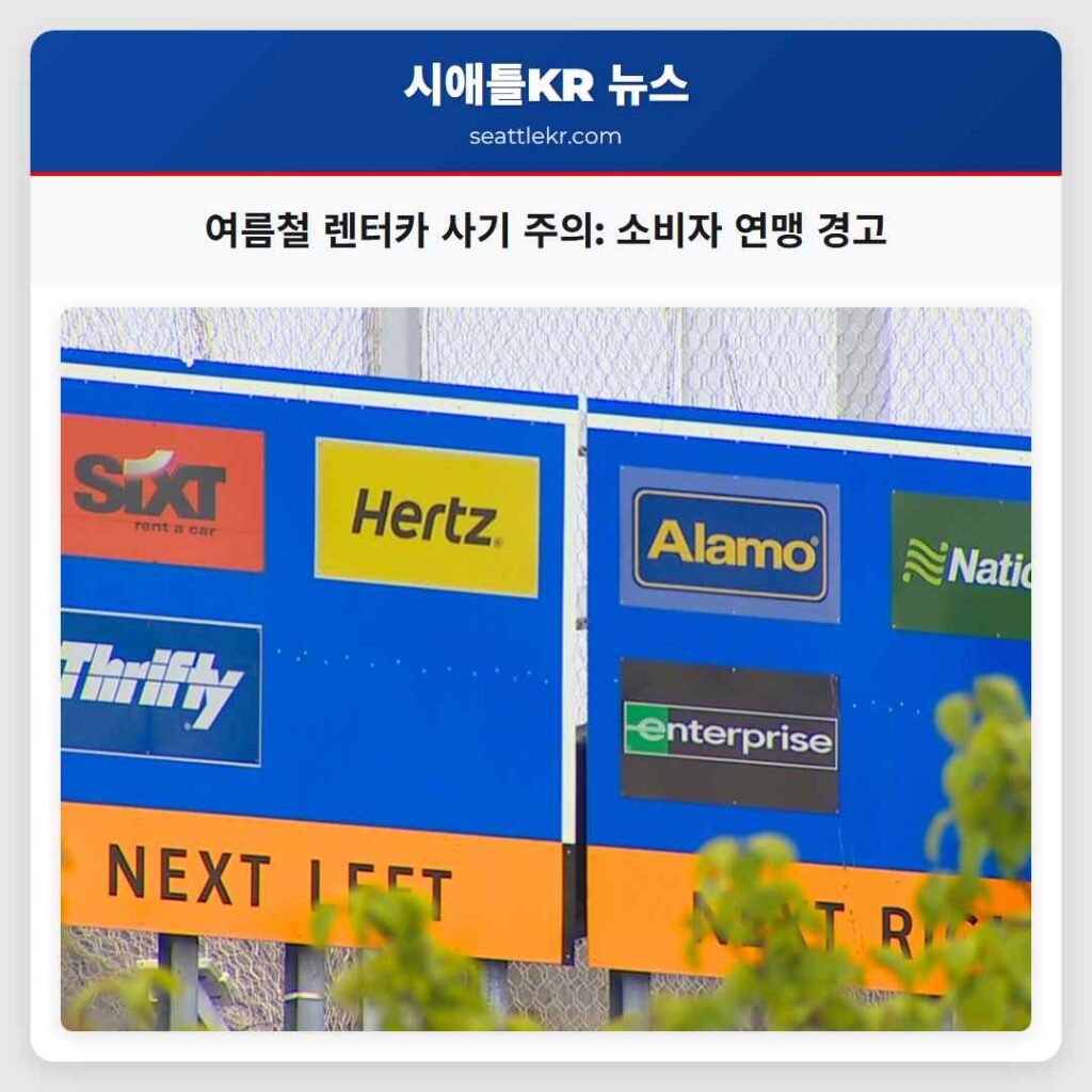 여름철 렌터카 사기 주의: 소비자 연맹 경고