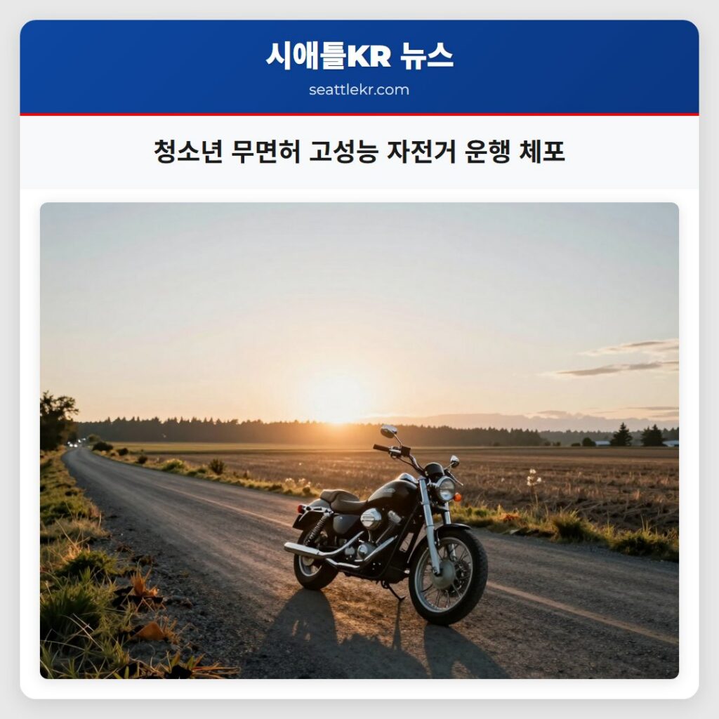 청소년 무면허 고성능 자전거 운행 체포