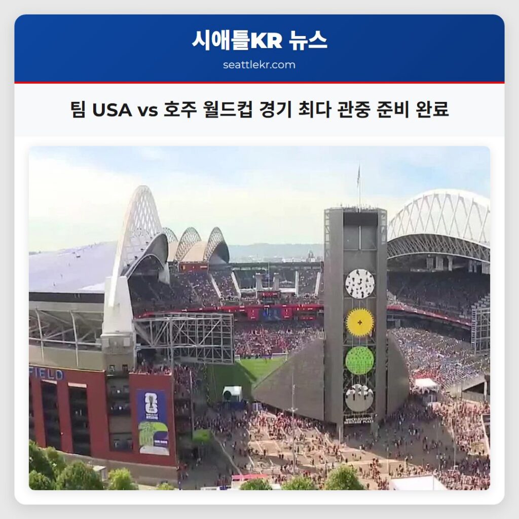 팀 USA vs 호주 월드컵 경기 최다 관중 준비 완료