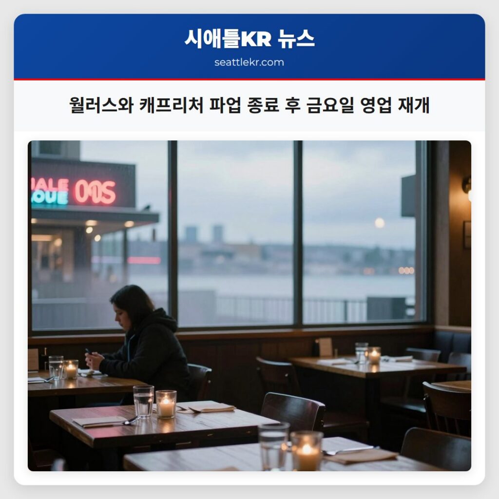 월러스와 캐프리처 파업 종료 후 금요일 영업 재개