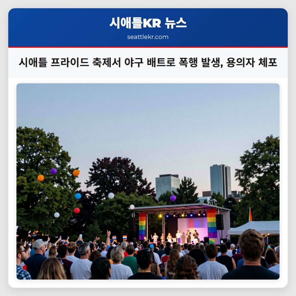 시애틀 프라이드 축제서 야구 배트로 폭행 발생, 용의자 체포