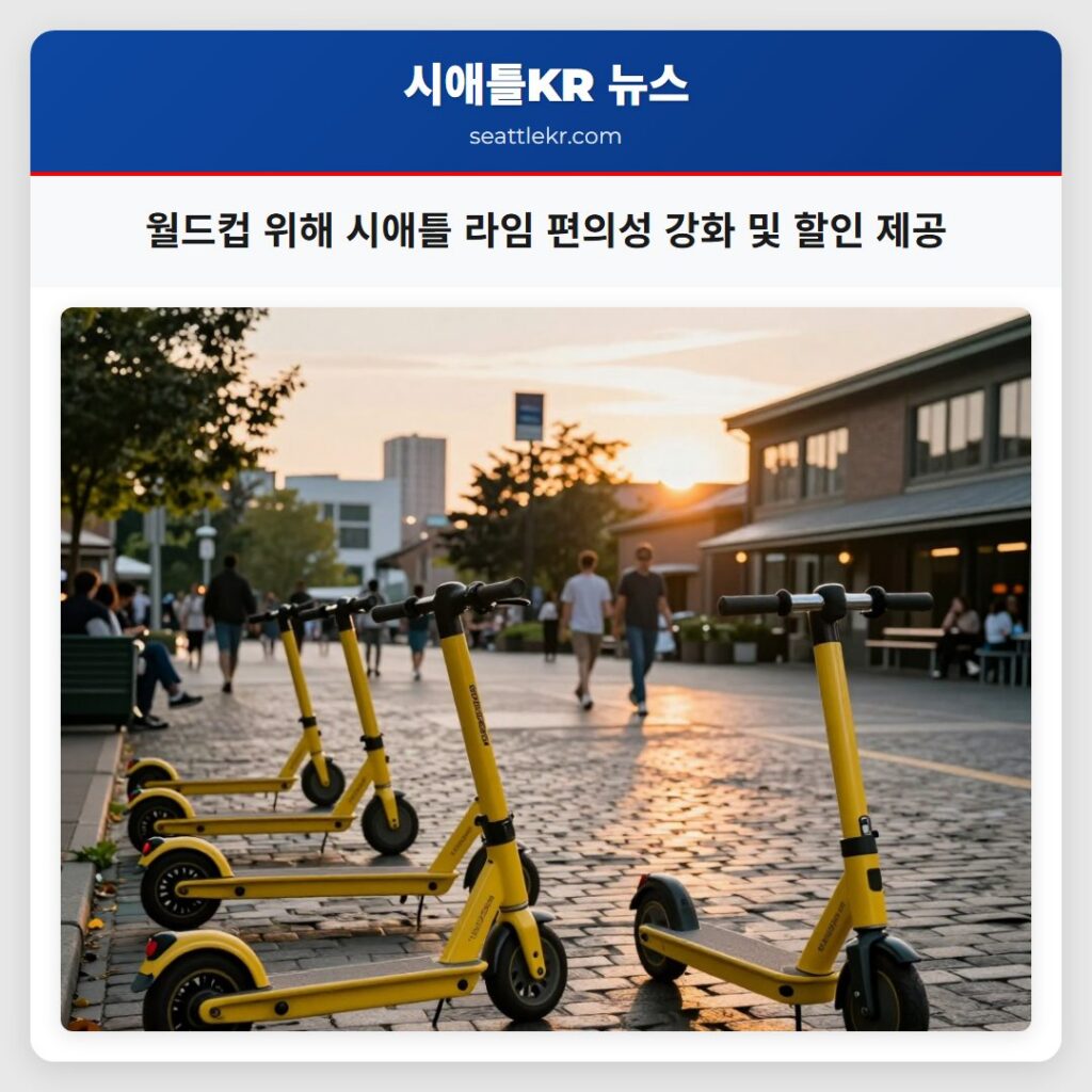 월드컵 위해 시애틀 라임 편의성 강화 및 할인 제공