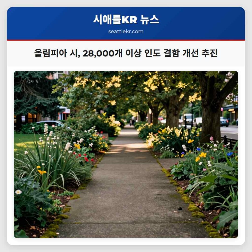 올림피아 시, 28,000개 이상 인도 결함 개선 추진