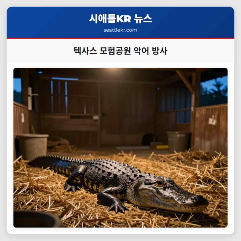 텍사스 모험공원 악어 방사