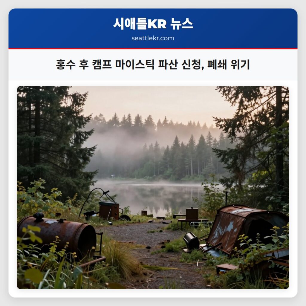 홍수 후 캠프 마이스틱 파산 신청, 폐쇄 위기