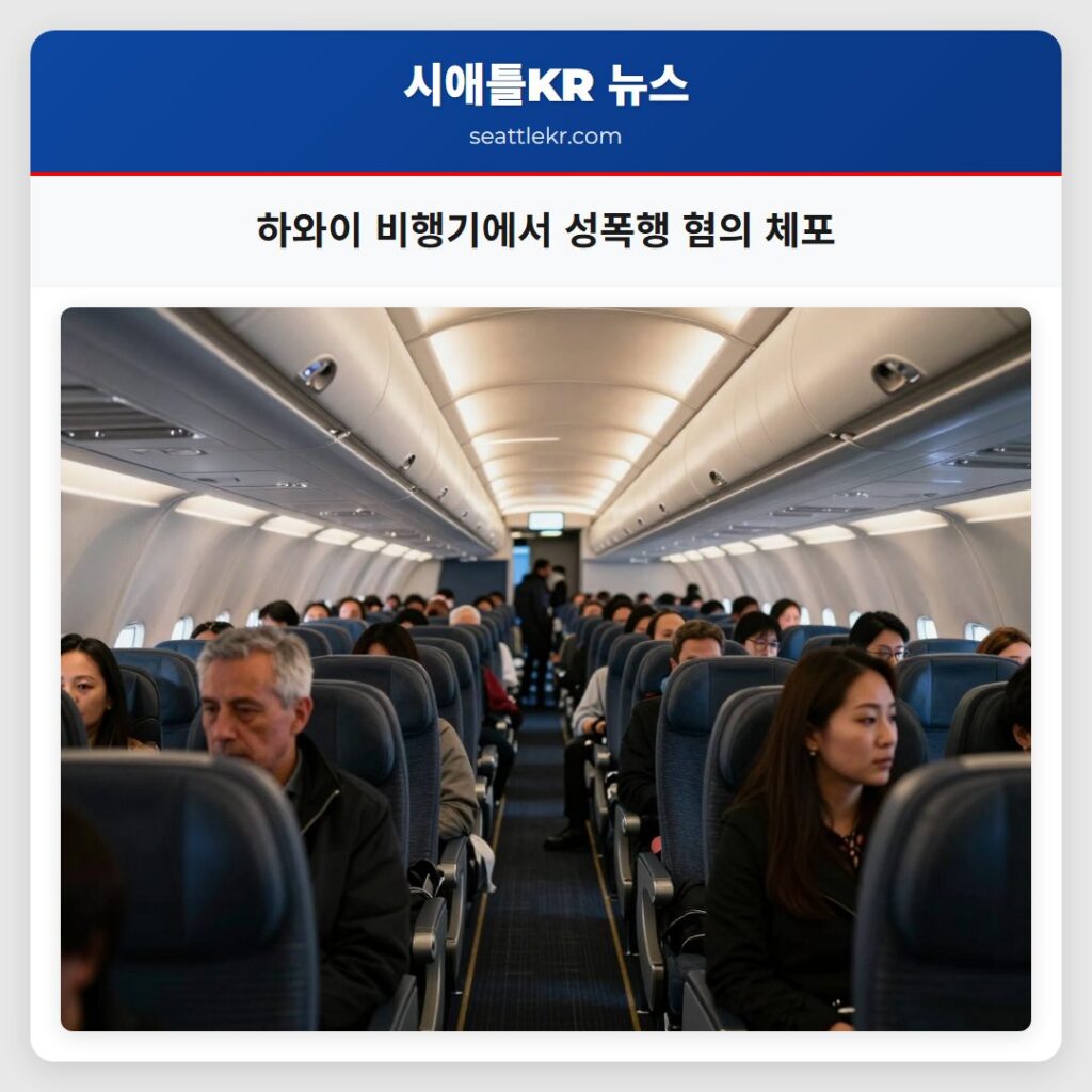 하와이 비행기에서 성폭행 혐의 체포