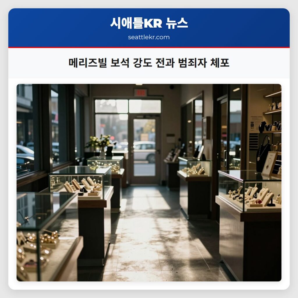 메리즈빌 보석 강도 전과 범죄자 체포