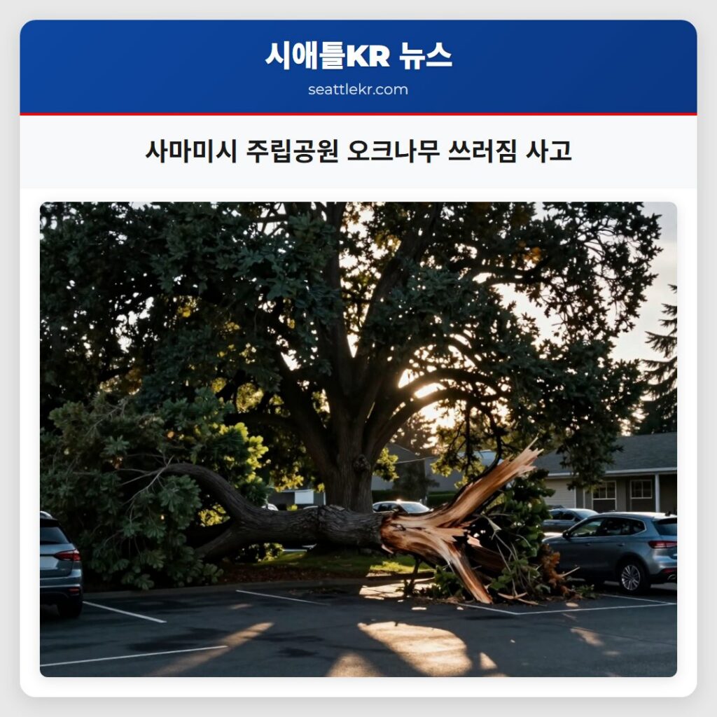사마미시 주립공원 오크나무 쓰러짐 사고