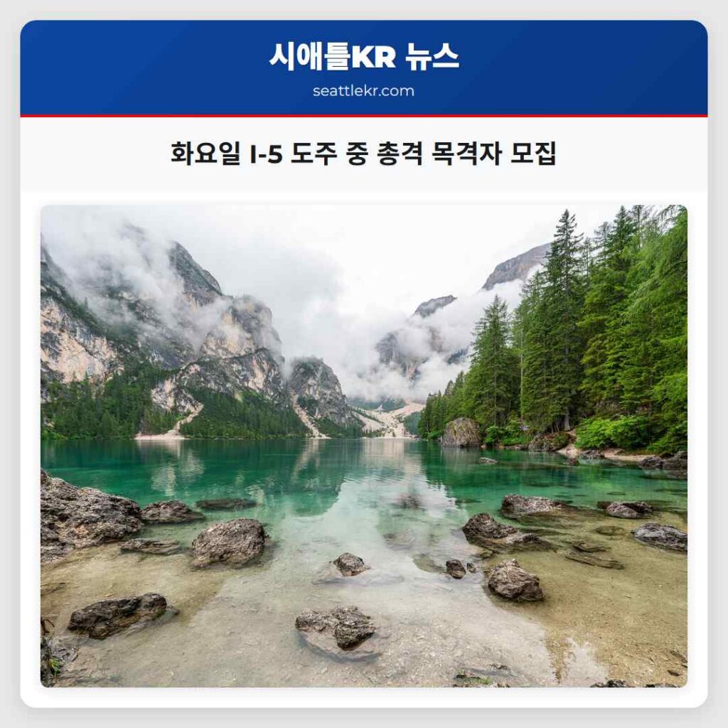 화요일 I-5 도주 중 총격 목격자 모집