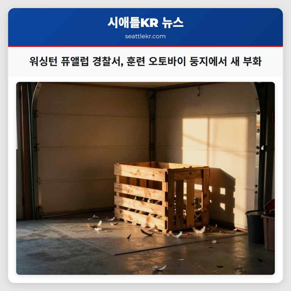 워싱턴 퓨앨럽 경찰서, 훈련 오토바이 둥지에서 새 부화