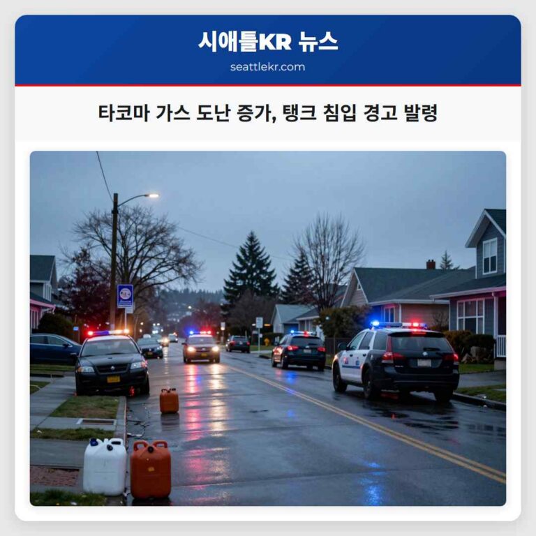 타코마 가스 도난 증가 탱크 침입 경고 발령