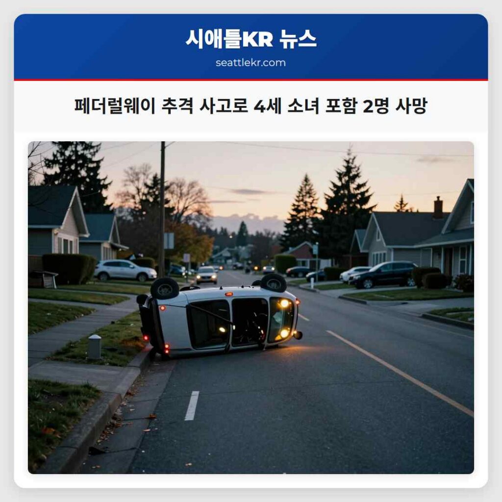 페더럴웨이 추격 사고로 4세 소녀 포함 2명 사망