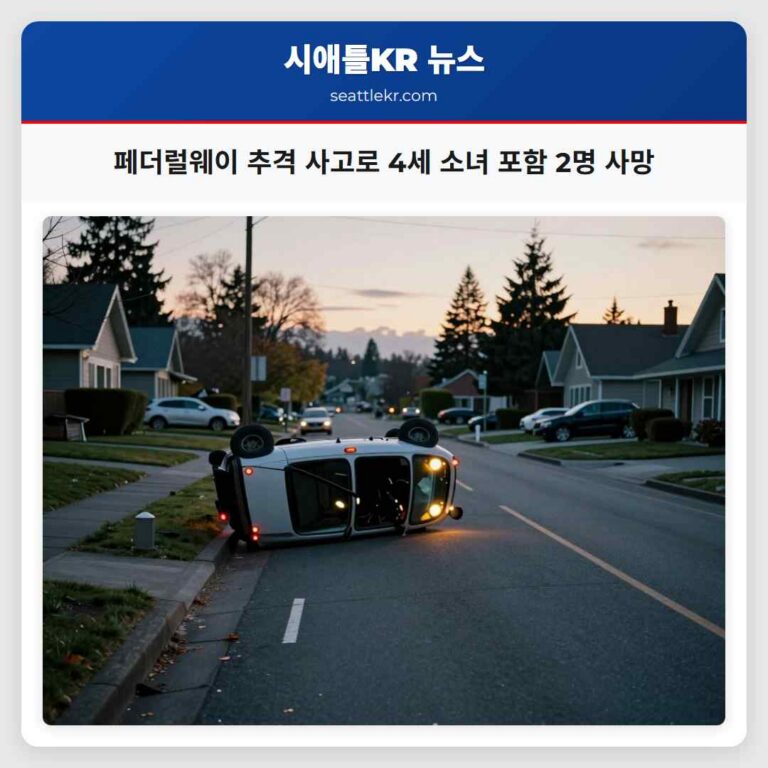 페더럴웨이 추격 사고로 4세 소녀 포함 2명 사망