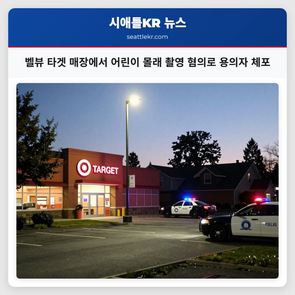 벨뷰 타겟 매장에서 어린이 몰래 촬영 혐의로 용의자 체포