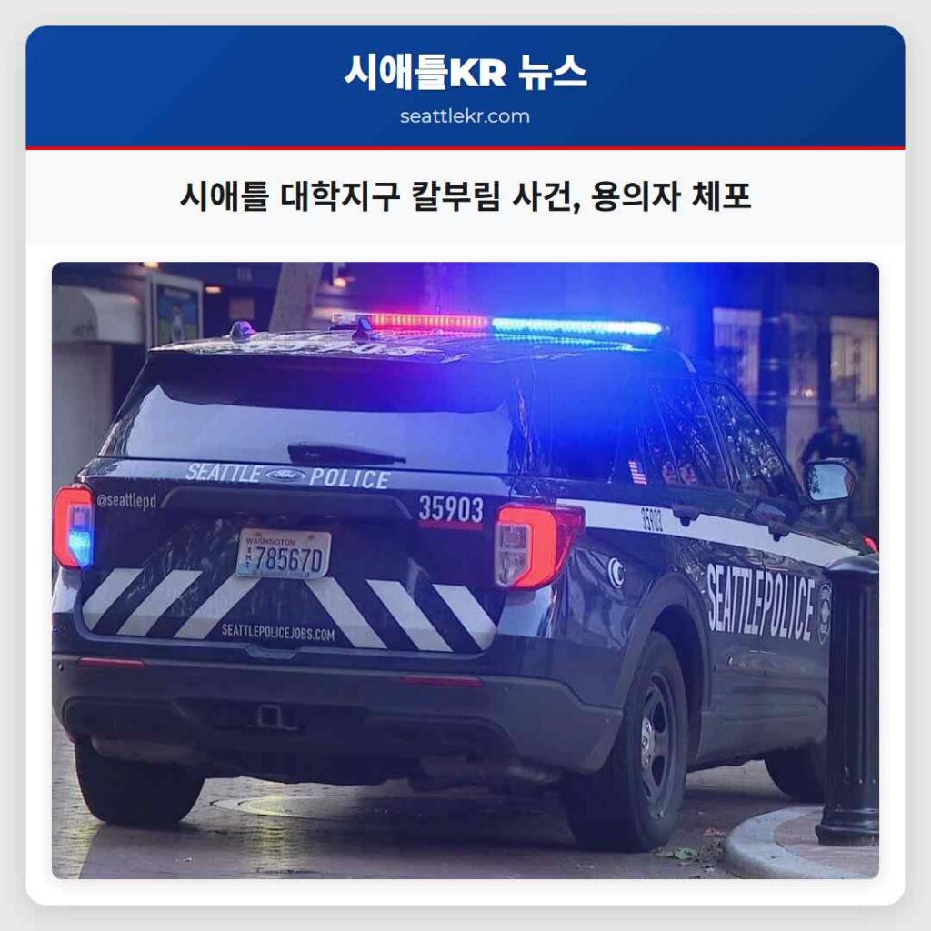 시애틀 대학지구 칼부림 사건, 용의자 체포