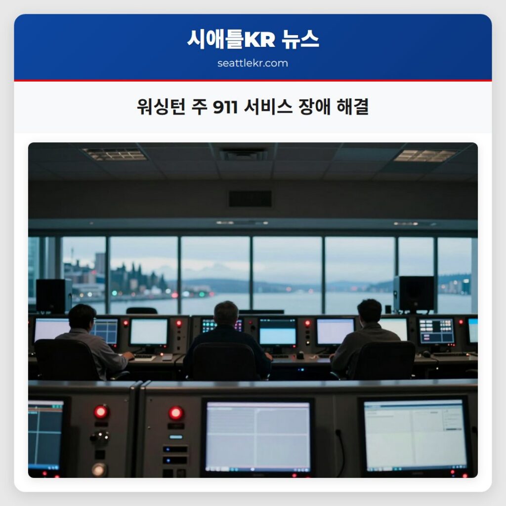 워싱턴 주 911 서비스 장애 해결