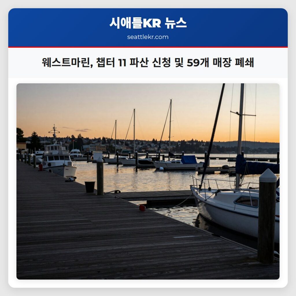 웨스트마린, 챕터 11 파산 신청 및 59개 매장 폐쇄