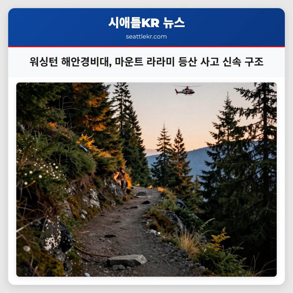 워싱턴 해안경비대, 마운트 라라미 등산 사고 신속 구조