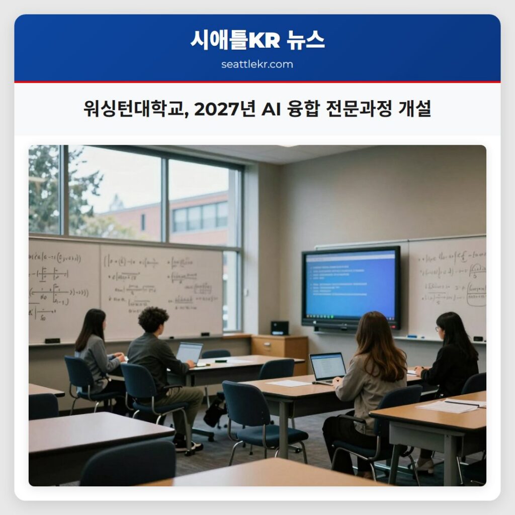 워싱턴대학교, 2027년 AI 융합 전문과정 개설