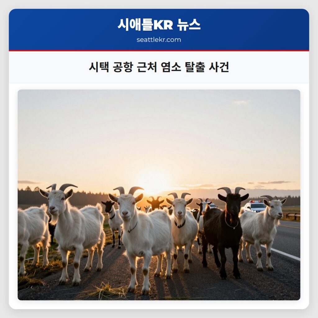 시택 공항 근처 염소 탈출 사건