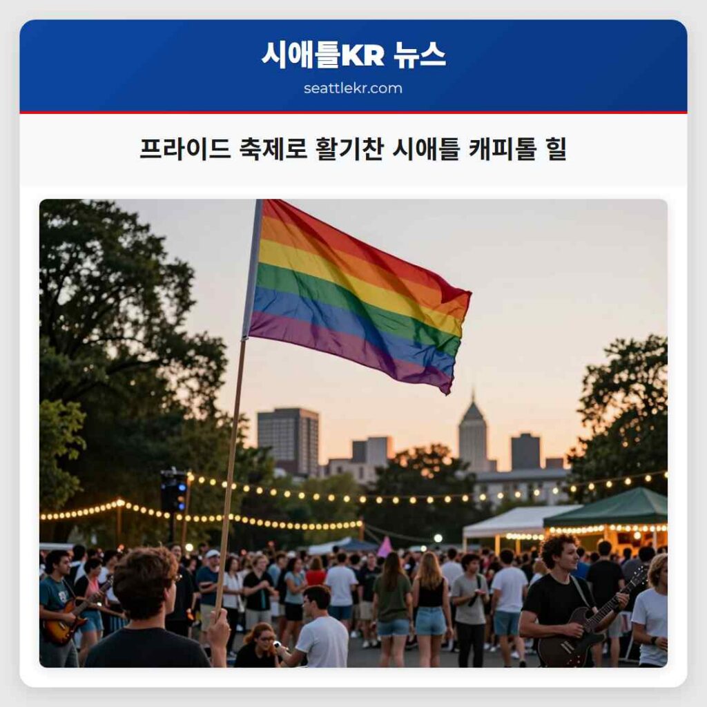 프라이드 축제로 활기찬 시애틀 캐피톨 힐