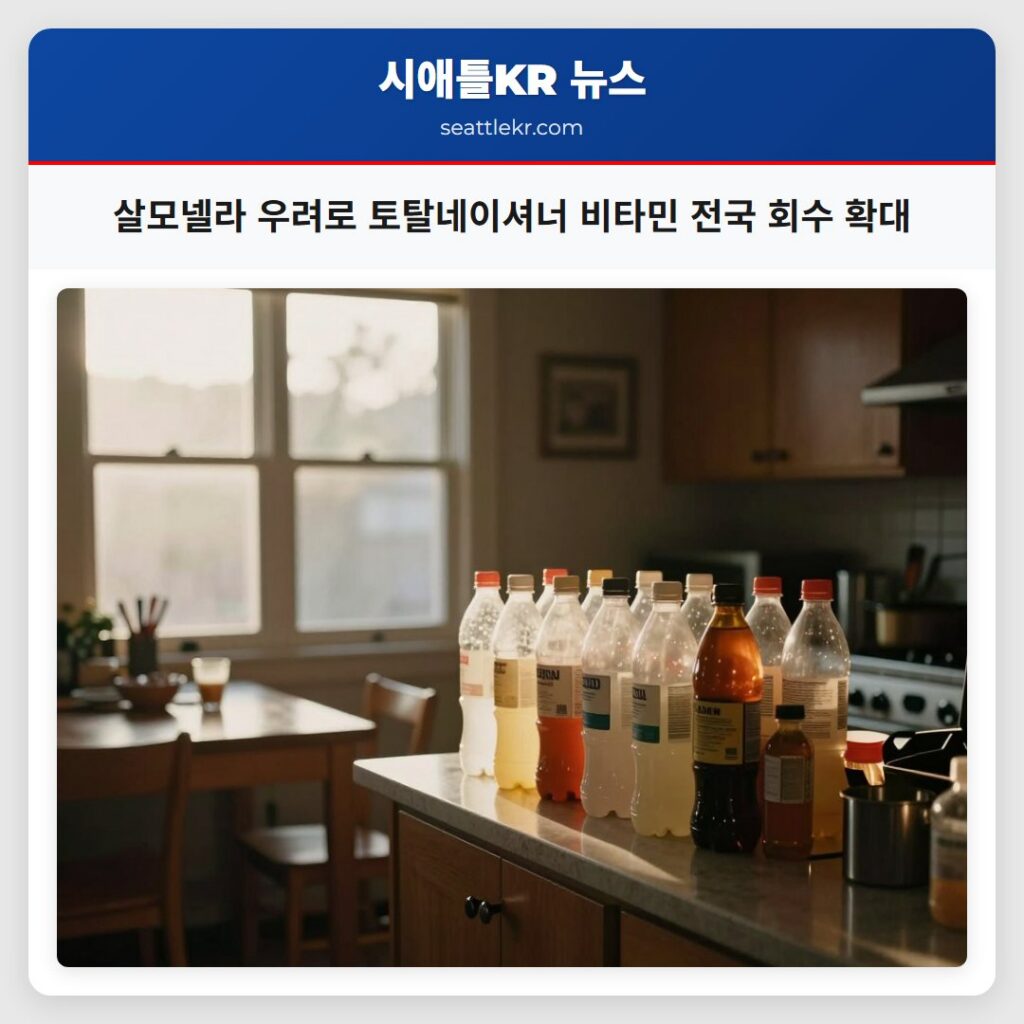 살모넬라 우려로 토탈네이셔너 비타민 전국 회수 확대