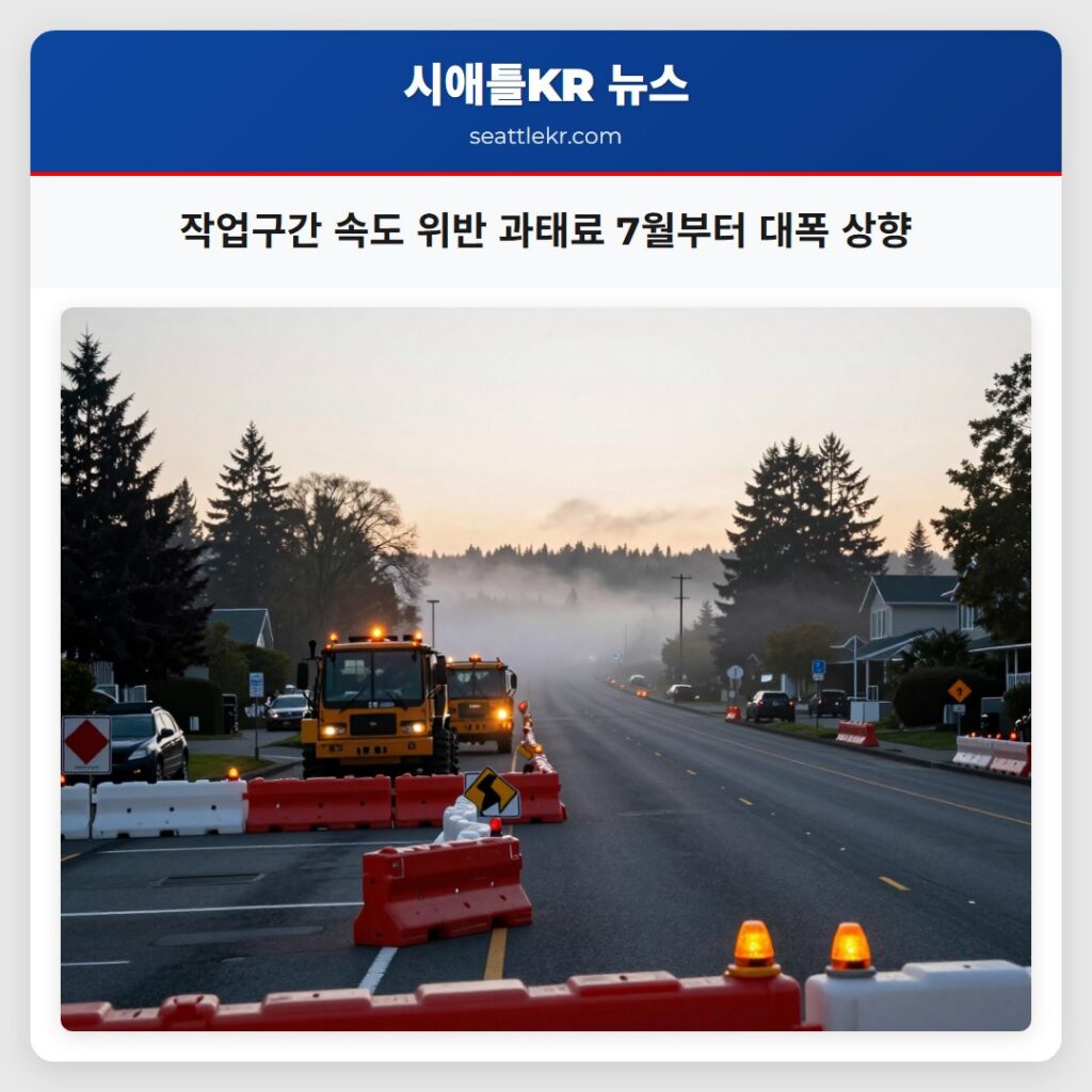 작업구간 속도 위반 과태료 7월부터 대폭 상향