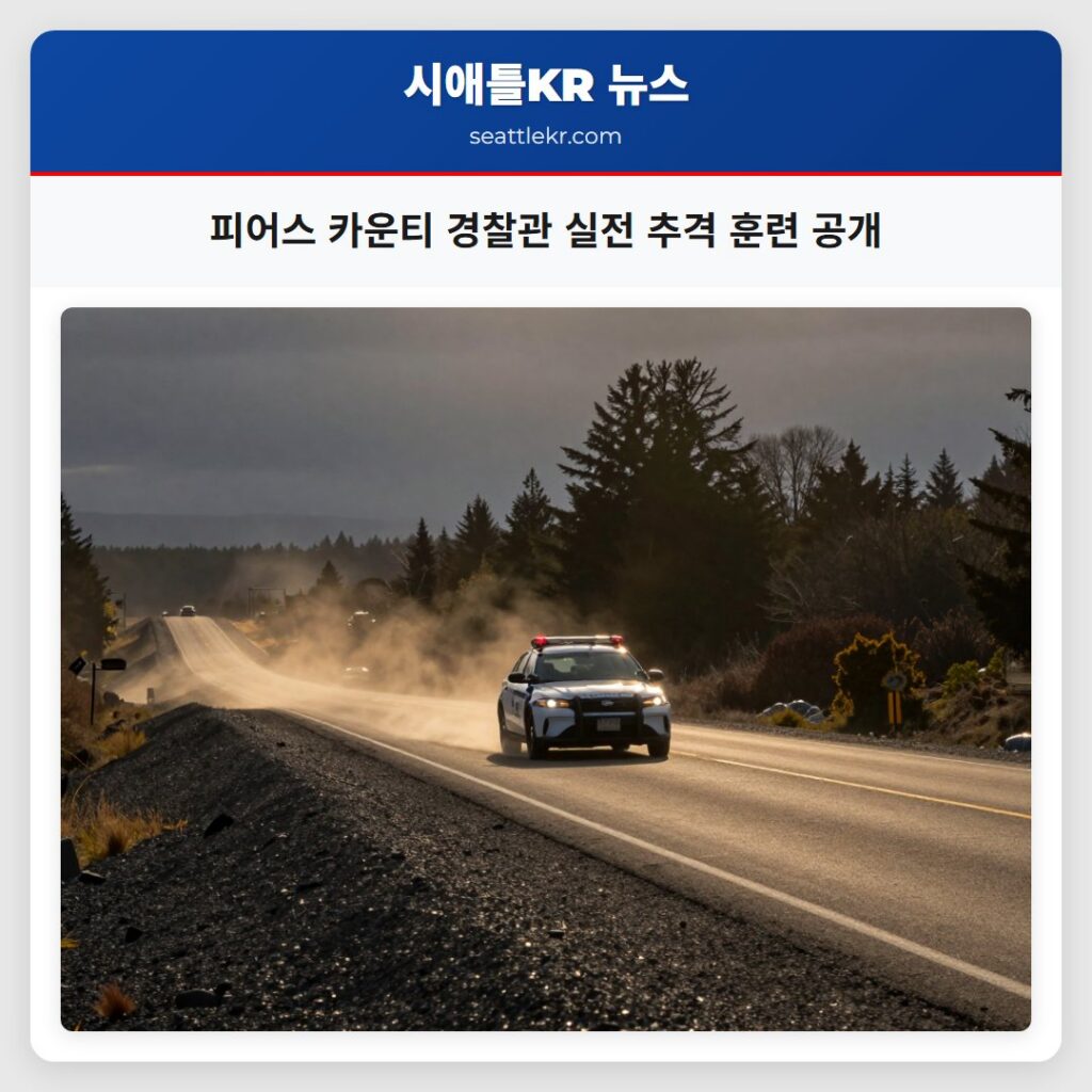 피어스 카운티 경찰관 실전 추격 훈련 공개
