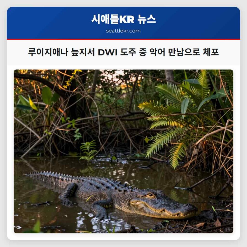 시애틀 최신뉴스 5 루이지애나 늪지서 DWI 도주 중 악어 만남으로 체포