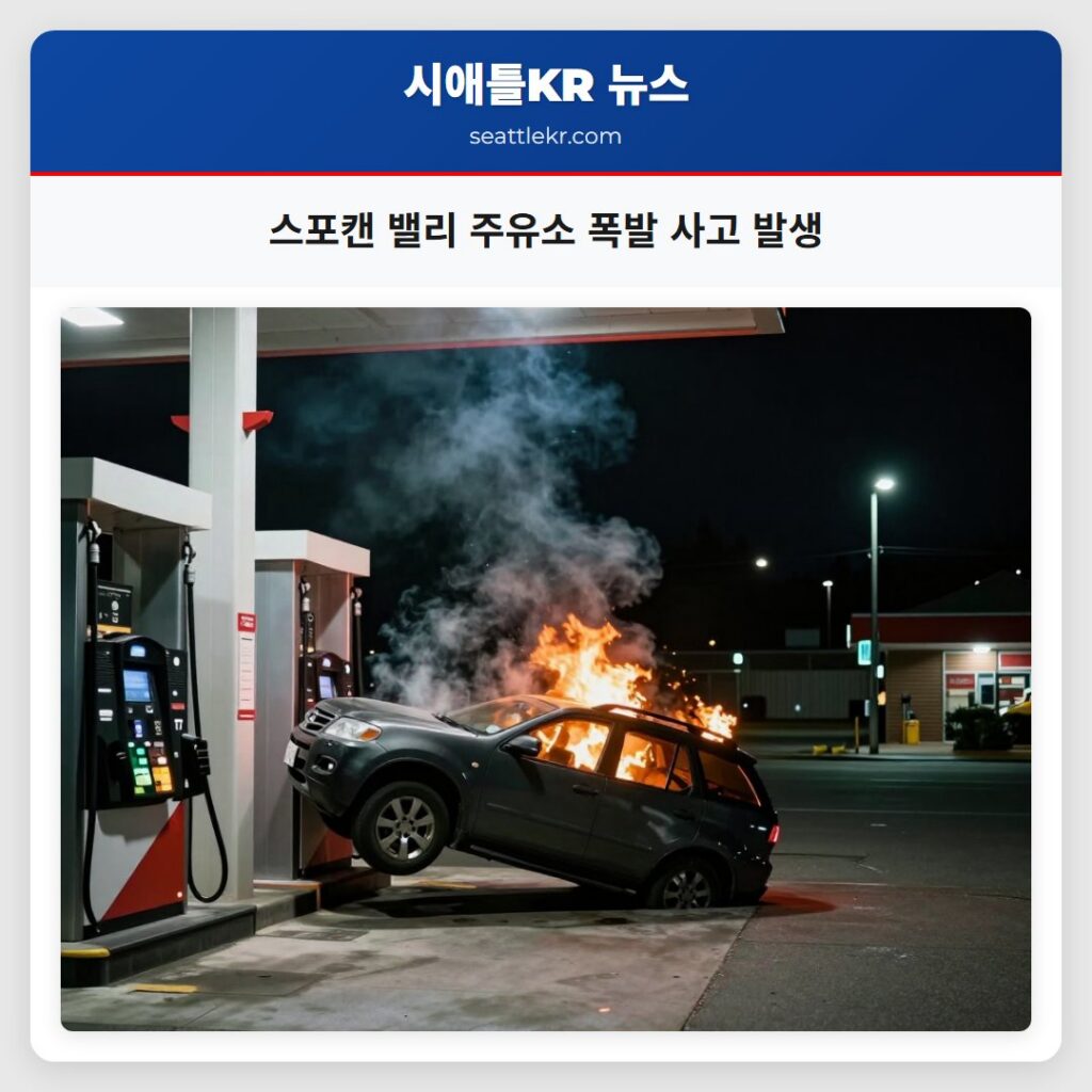 시애틀 최신뉴스 1 스포캔 밸리 주유소 폭발 사고 발생