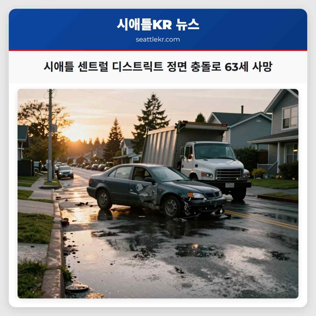 시애틀 센트럴 디스트릭트 정면 충돌로 63세 사망
