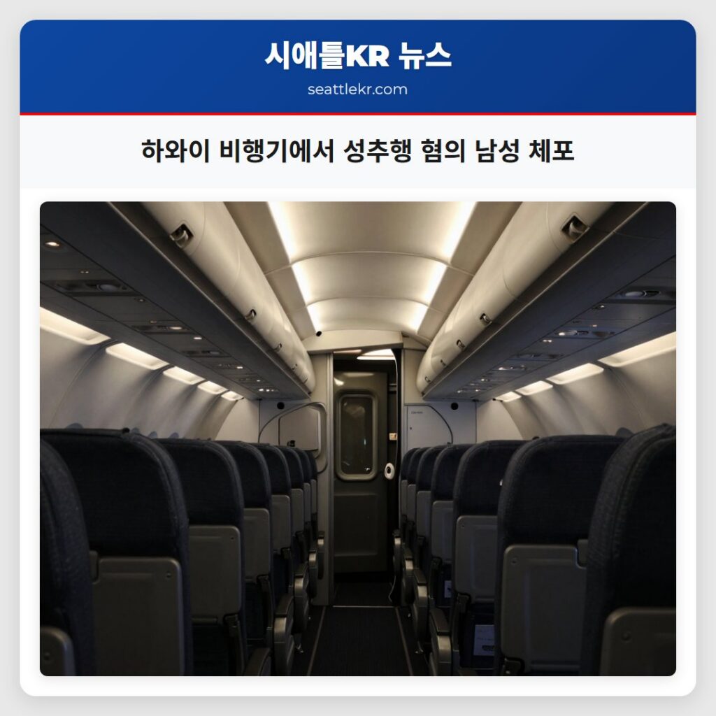 하와이 비행기에서 성추행 혐의 남성 체포