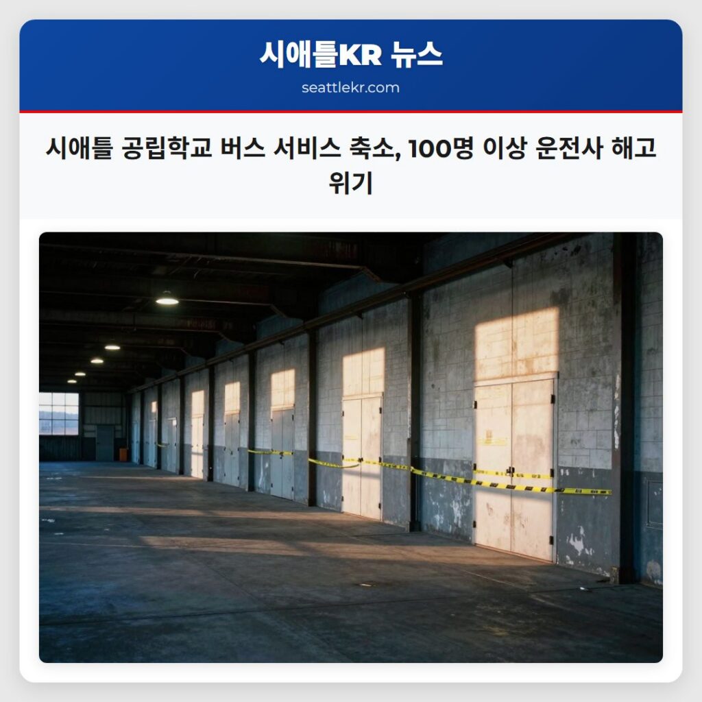 시애틀 공립학교 버스 서비스 축소, 100명 이상 운전사 해고 위기