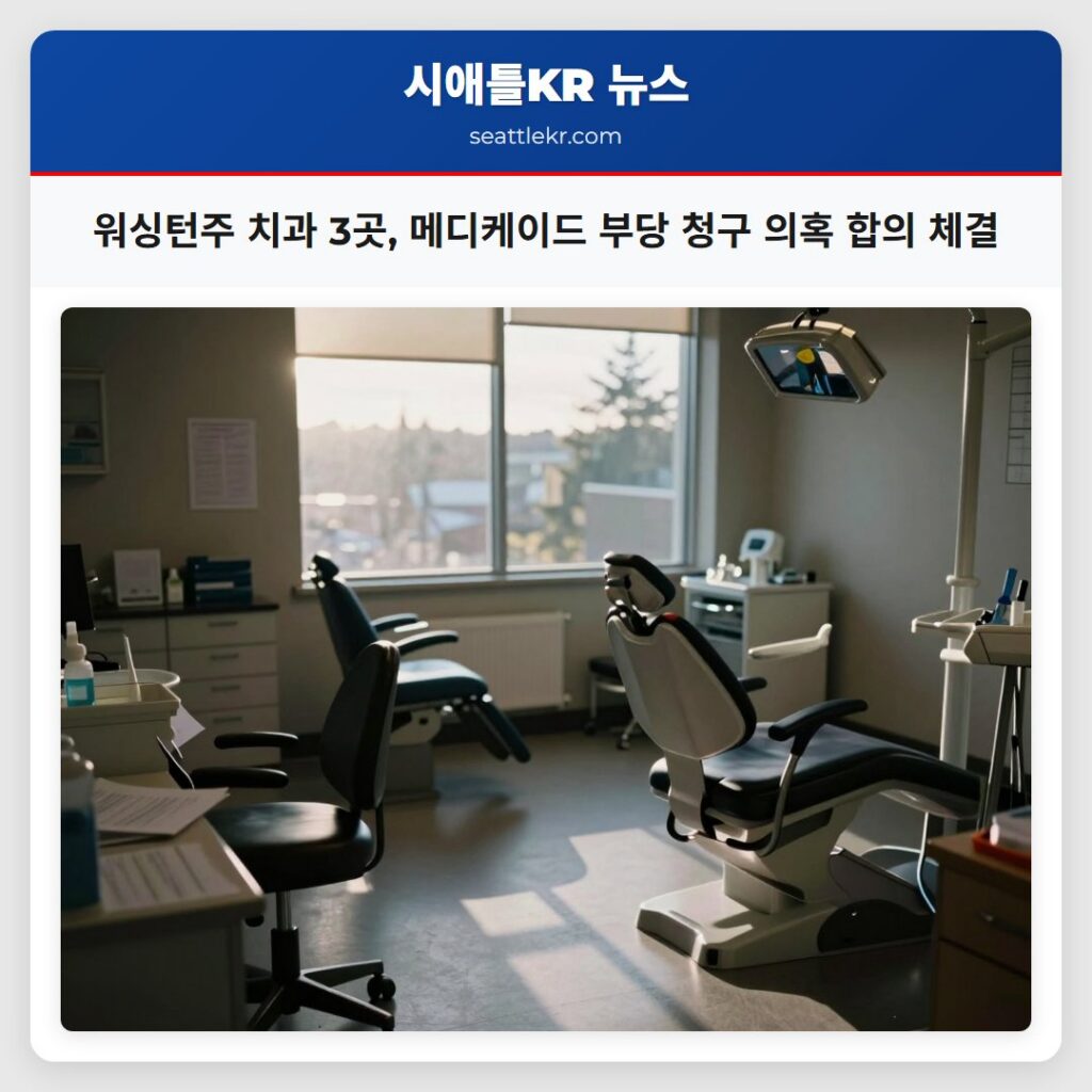 워싱턴주 치과 3곳, 메디케이드 부당 청구 의혹 합의 체결