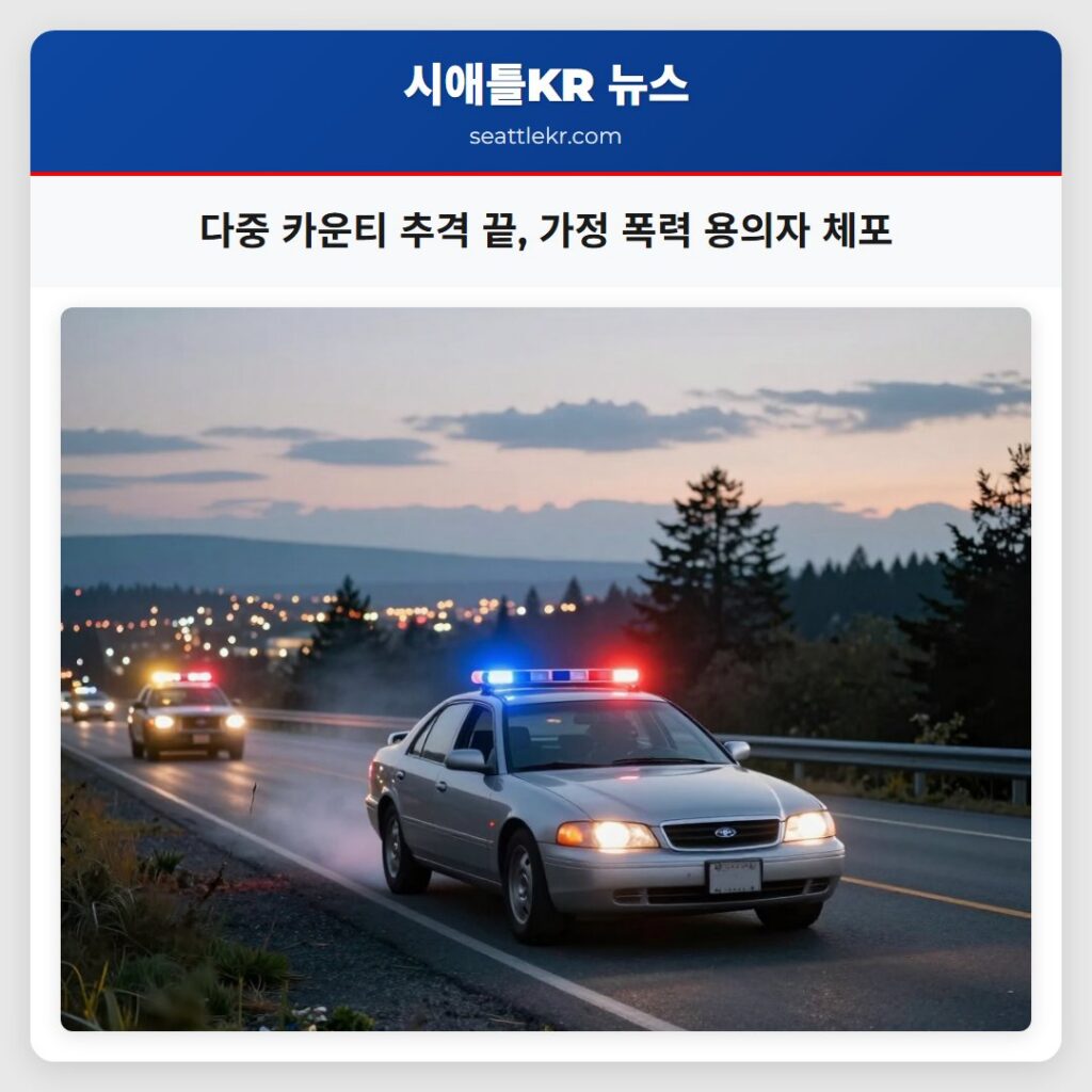 다중 카운티 추격 끝, 가정 폭력 용의자 체포