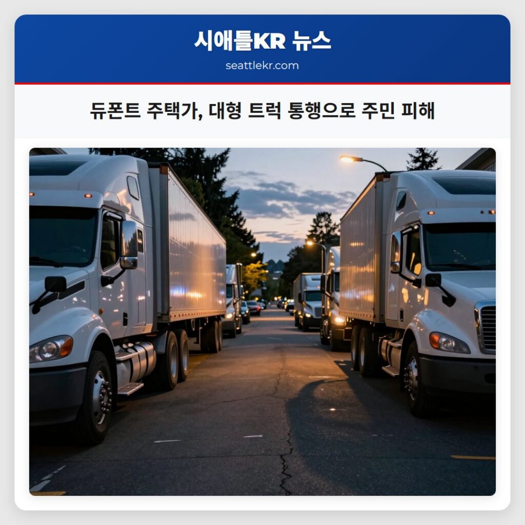 듀폰트 주택가, 대형 트럭 통행으로 주민 피해