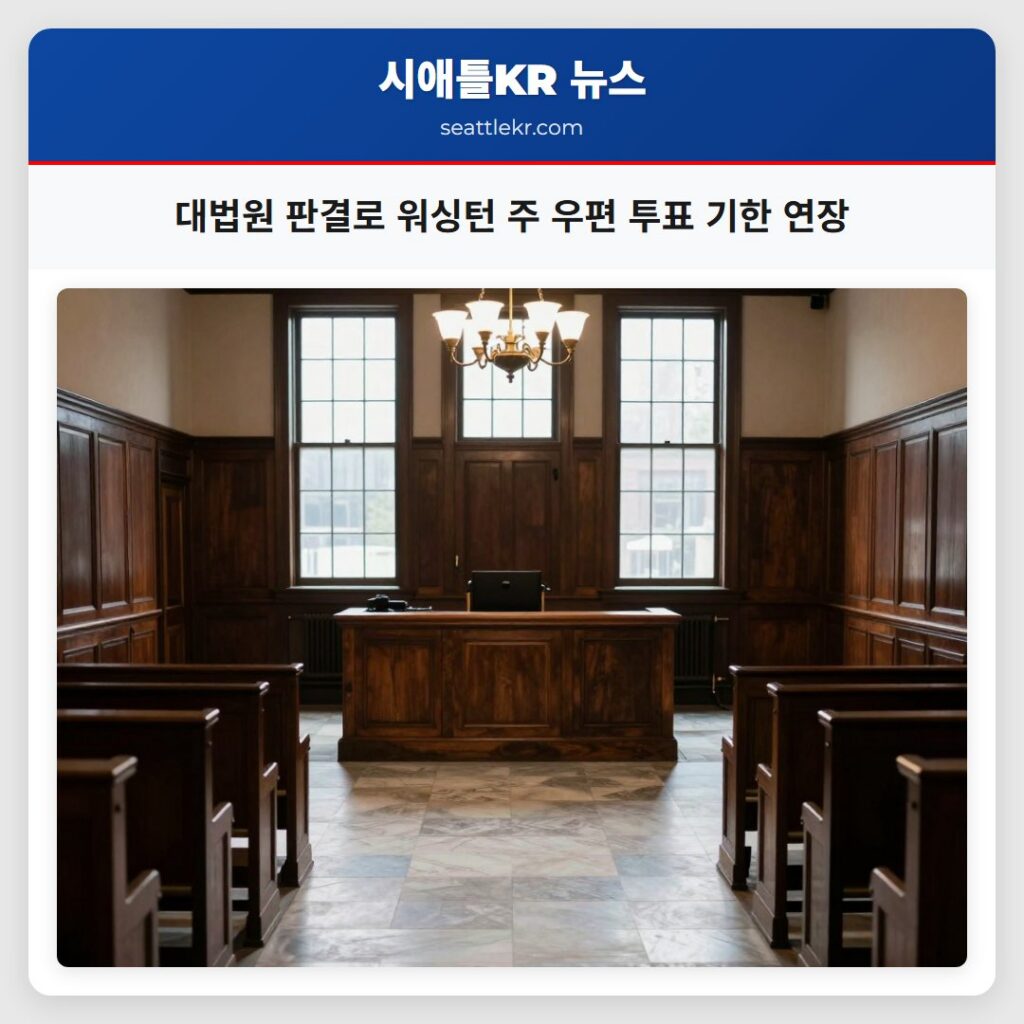 대법원 판결로 워싱턴 주 우편 투표 기한 연장