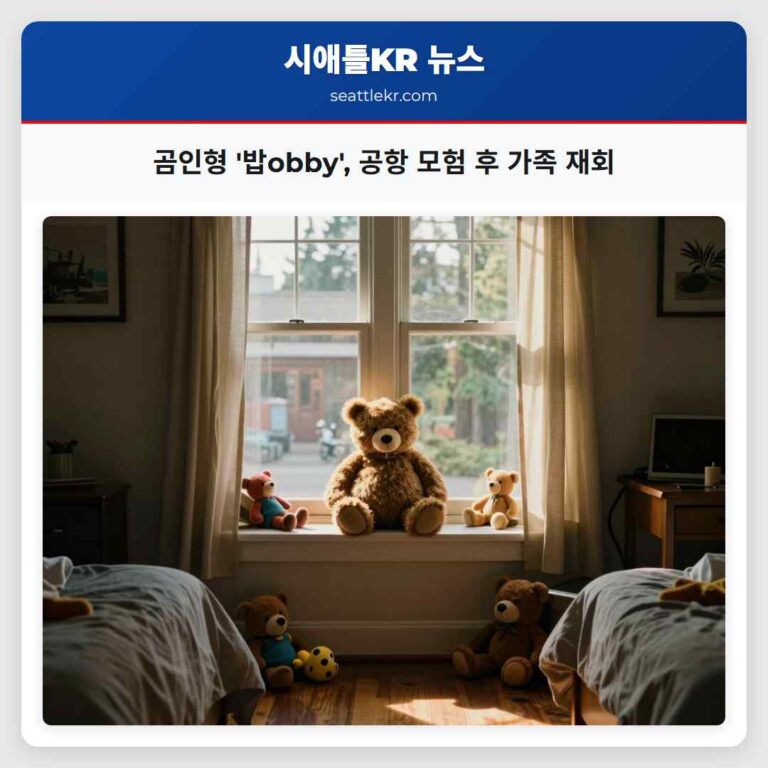 곰인형 밥obby 공항 모험 후 가족 재회