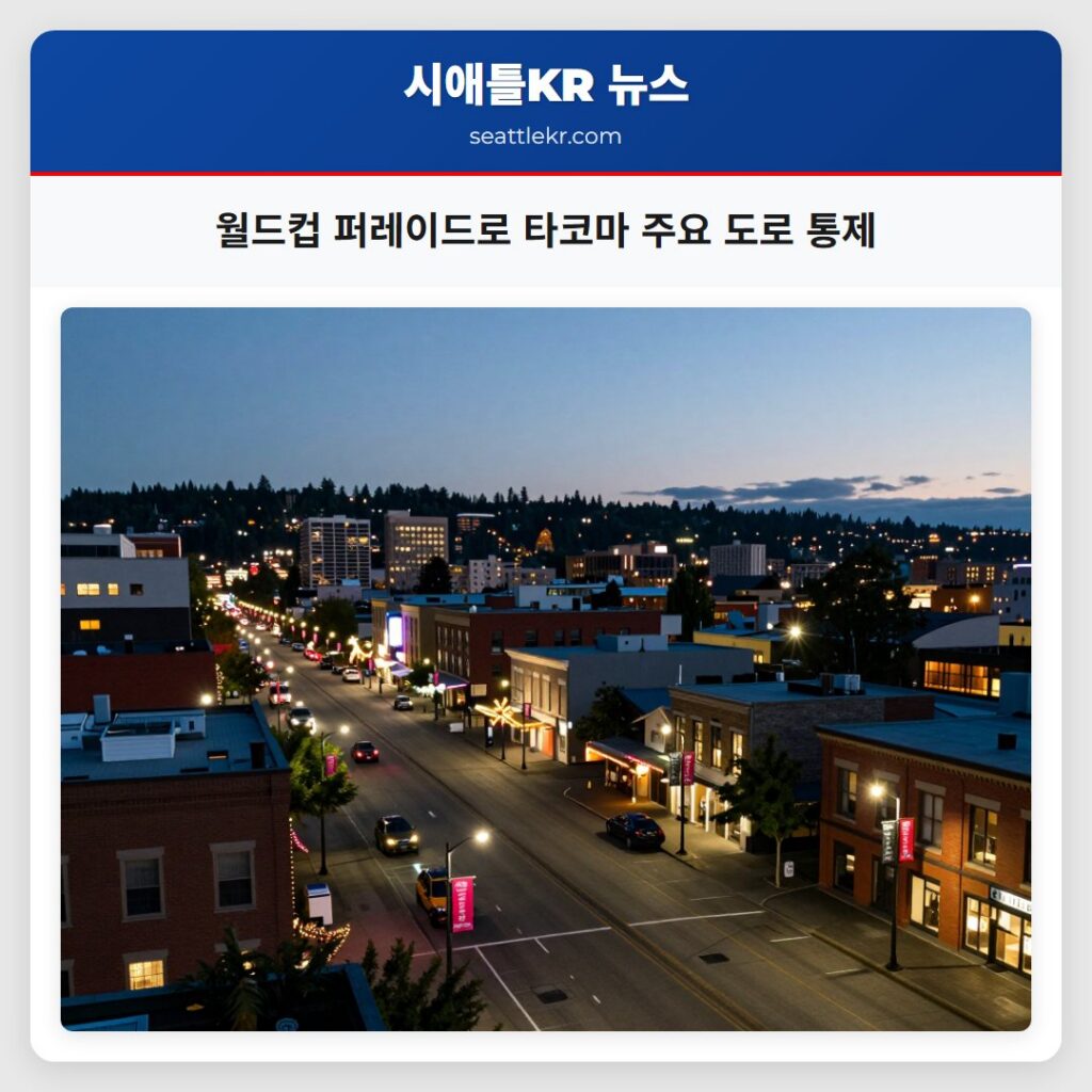 월드컵 퍼레이드로 타코마 주요 도로 통제