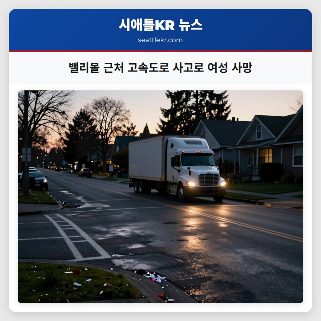 밸리몰 근처 고속도로 사고로 여성 사망
