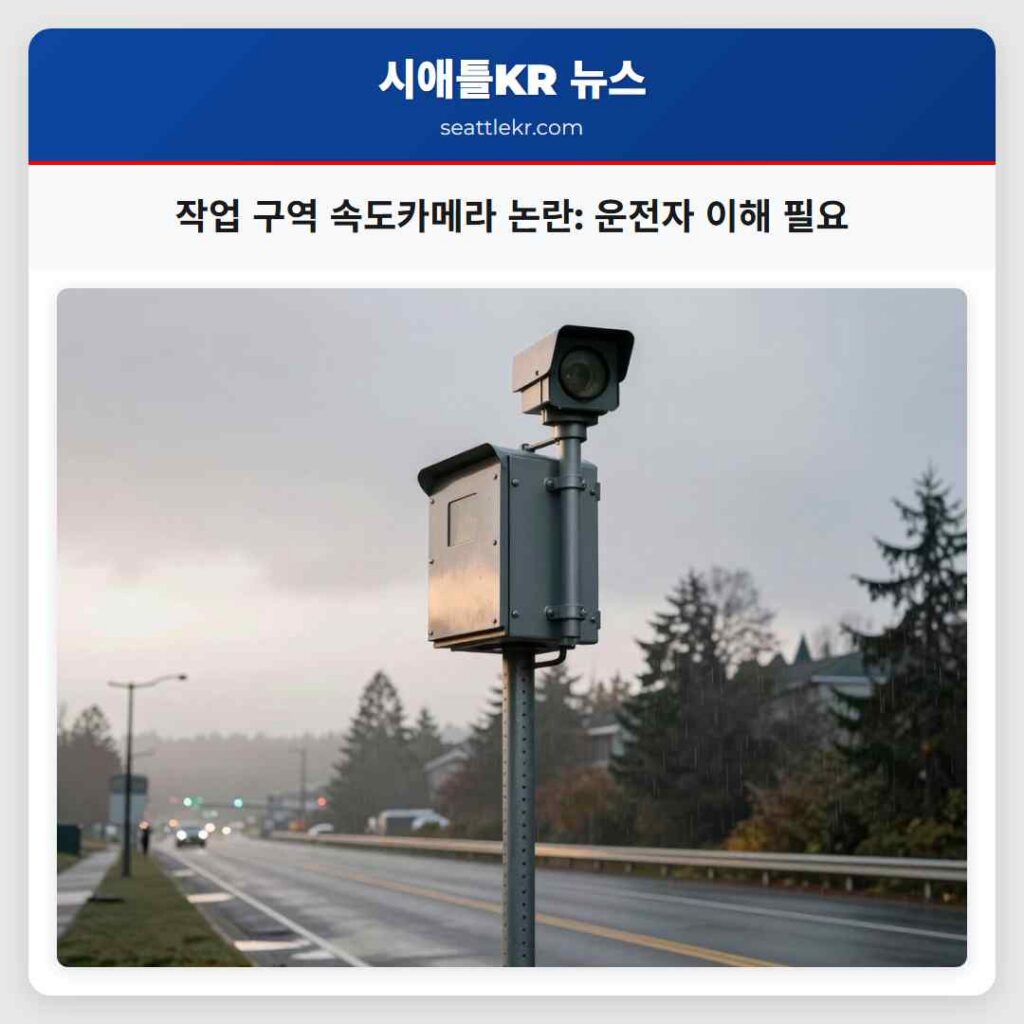 작업 구역 속도카메라 논란: 운전자 이해 필요
