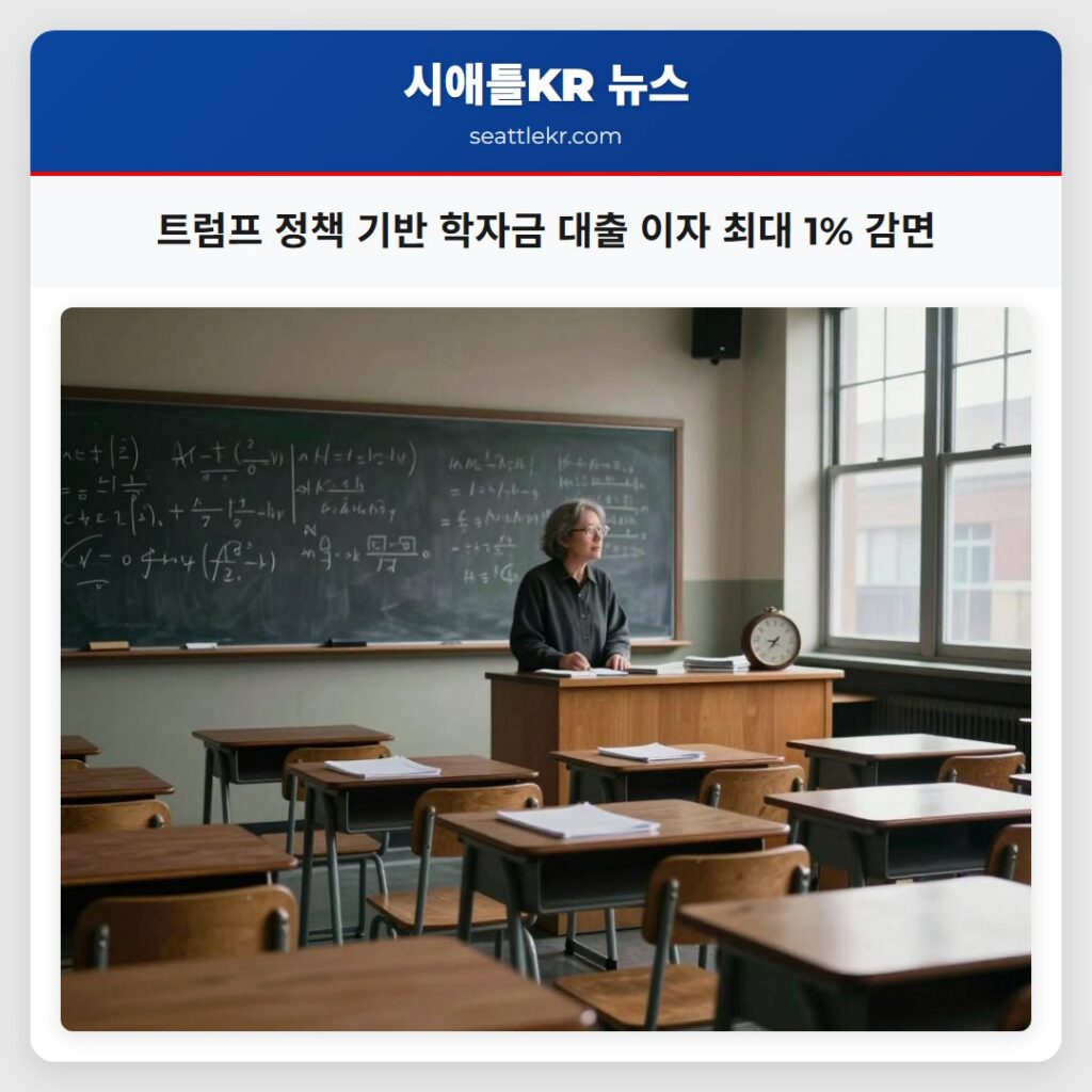 트럼프 정책 기반 학자금 대출 이자 최대 1% 감면