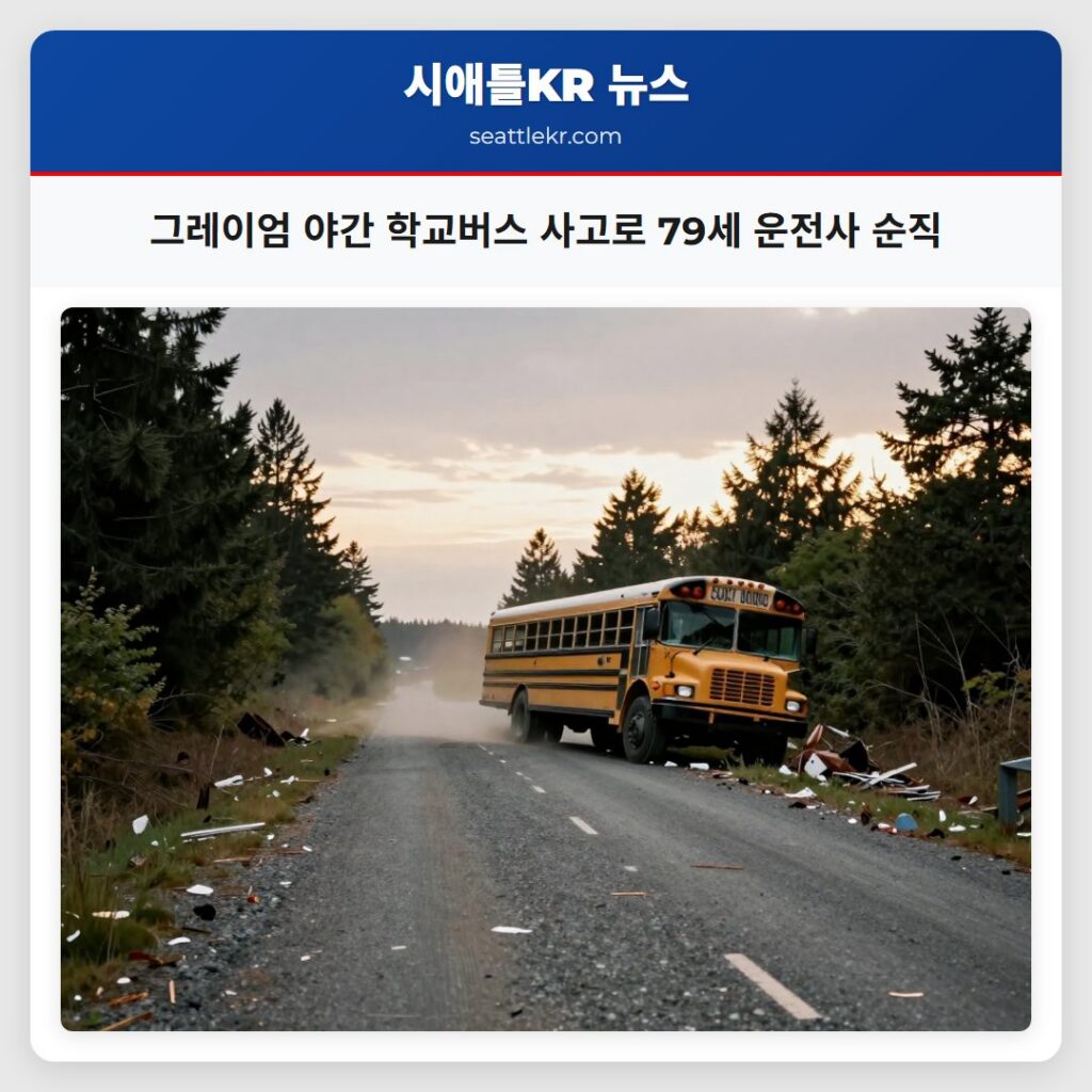 그레이엄 야간 학교버스 사고로 79세 운전사 순직