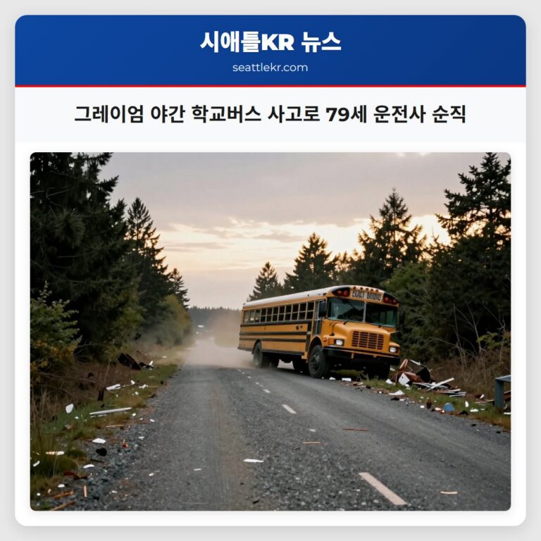 그레이엄 야간 학교버스 사고로 79세 운전사 순직