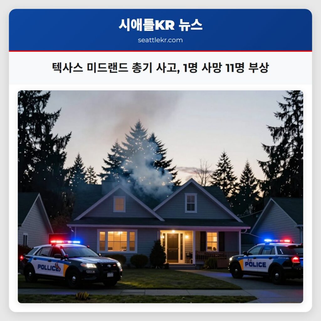 시애틀 최신뉴스 1 텍사스 미드랜드 총기 사고, 1명 사망 11명 부상