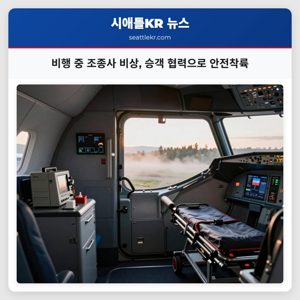 비행 중 조종사 비상, 승객 협력으로 안전착륙