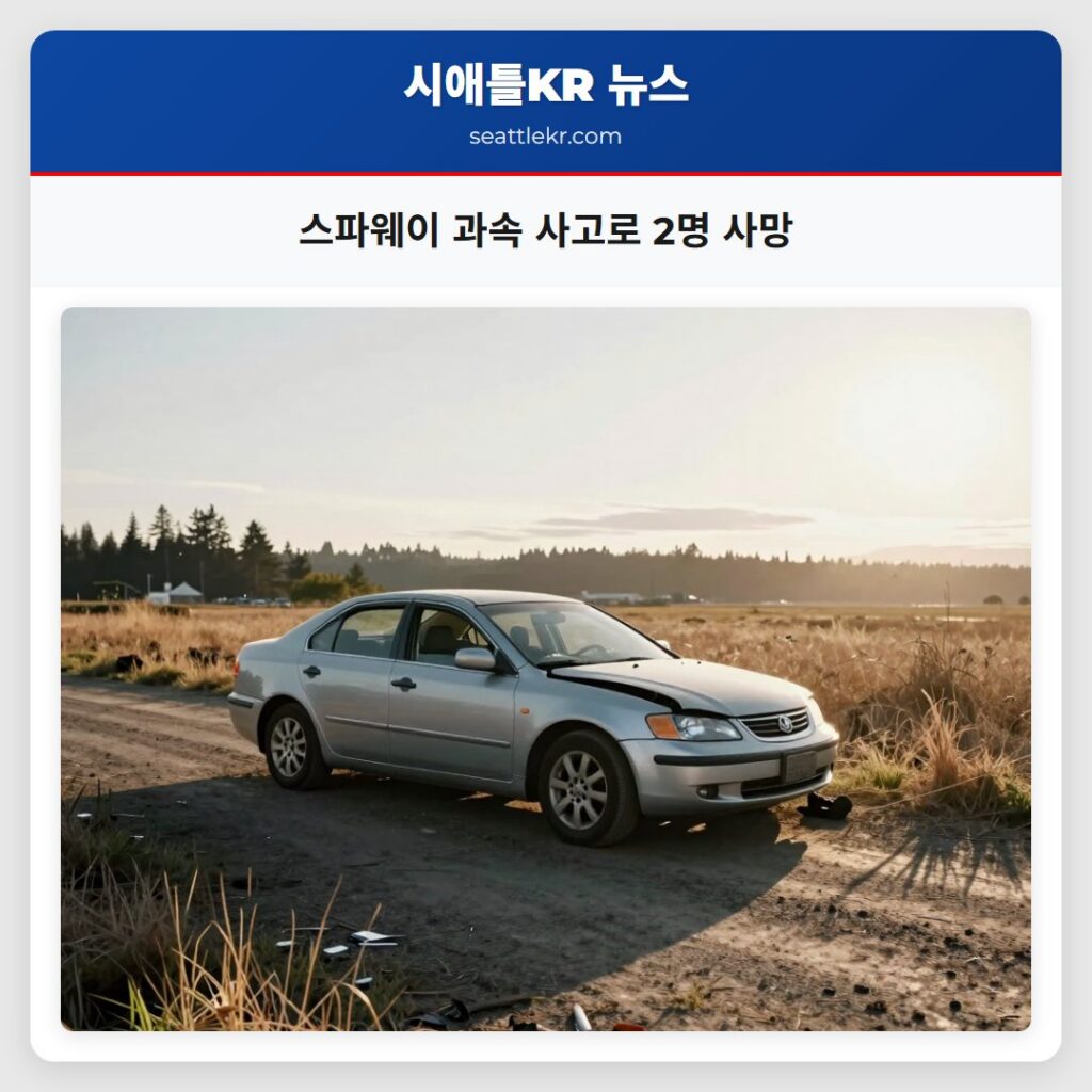 스파웨이 과속 사고로 2명 사망