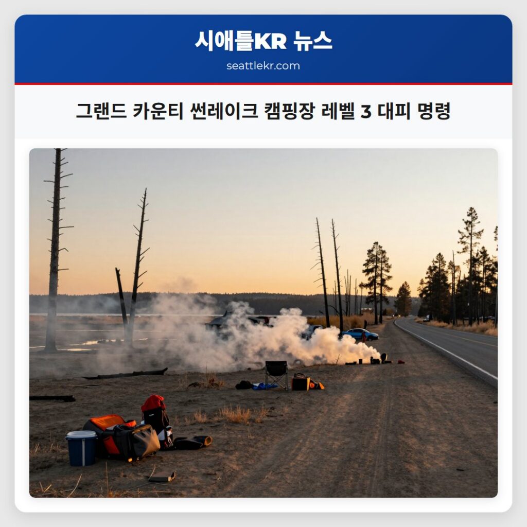 그랜드 카운티 썬레이크 캠핑장 레벨 3 대피 명령